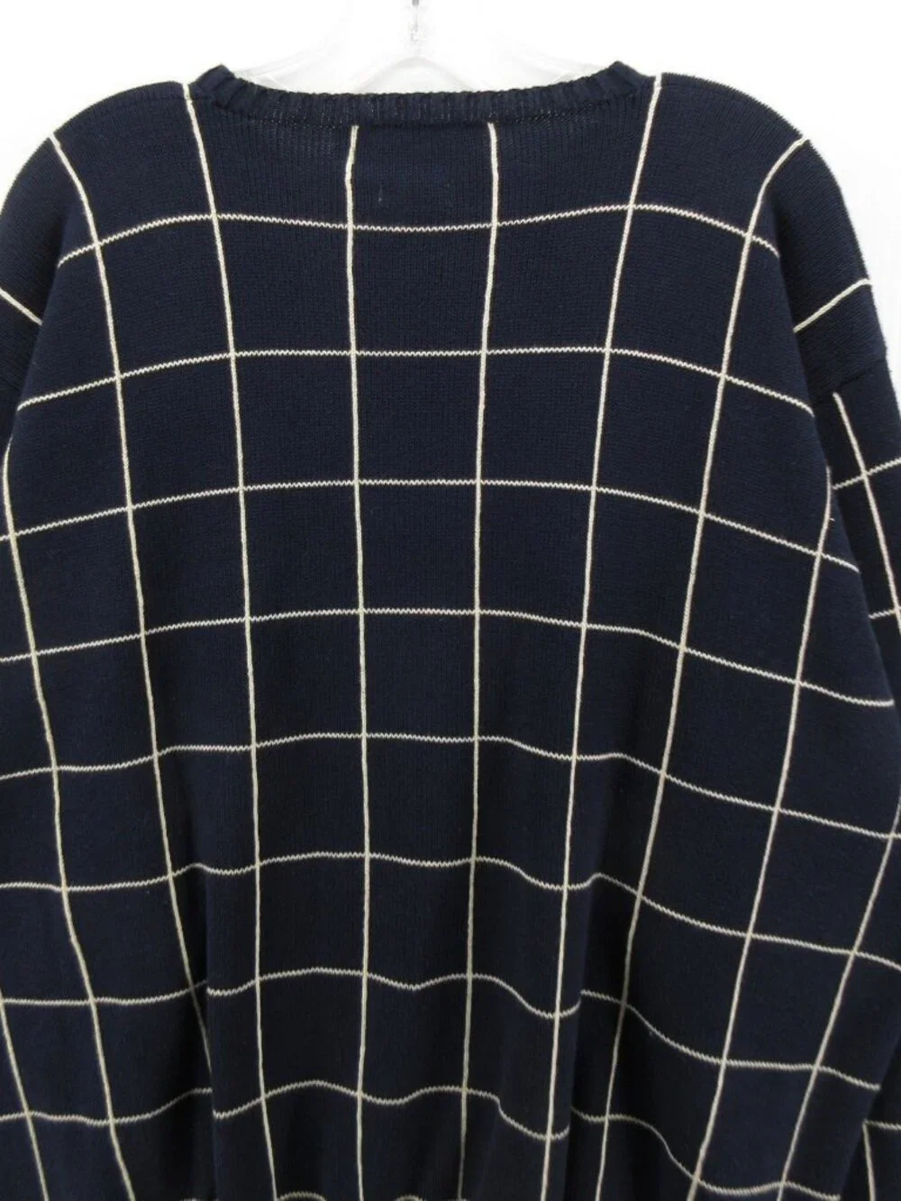 VINTAGE Polo Ralph Lauren Sweater XL Navy Golf Crest Ribbed Chunky Knit